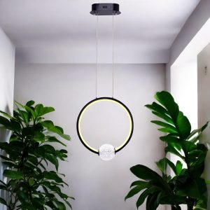 Lámpara LED colgante Elin 35cm blackcon luz cálida 15W