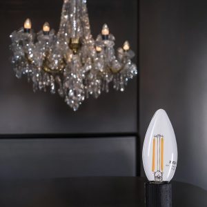 Foco LED C35 base E27 4W 470LM 2700K vidrio transparente