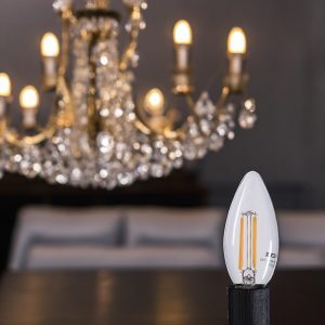 Foco led C35 base E14 4W 470LM 6500K vidrio transparente