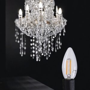 Foco led C35 base E12 4W 470LM 2700K vidrio transparente
