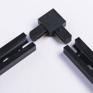Conector L negro para riel