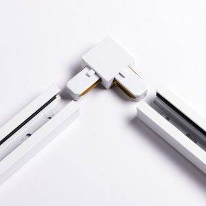 Conector L blanco para riel