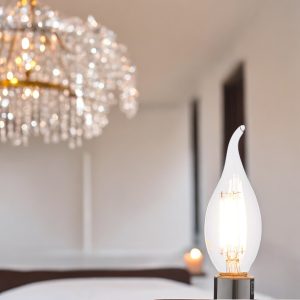 Foco led C35 base E12 Vela clear 4W 400LM 2700K dimerizable