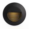 Luminaria led 3000K de peldaño circular negra