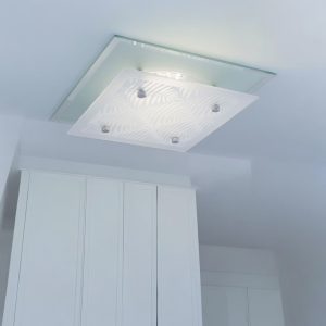Plafón cuadrado 23cm Hojitas para módulo led