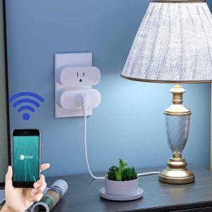 Tomacorriente WiFi simple blanco compatible c/Alexa y Google