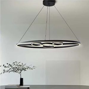 Lámpara LED colgante Amy black con luz calida 50W