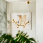 Lámpara LED colgante Starry brass/ambar luz cálida 15W