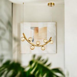 Lámpara LED colgante Starry brass/ambar luz cálida 15W