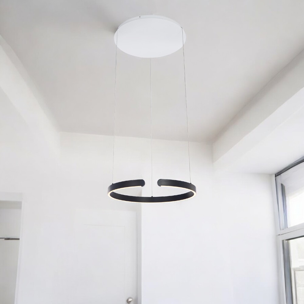 Lámpara LED colgante Occhio 60 black con luz cálida 28W