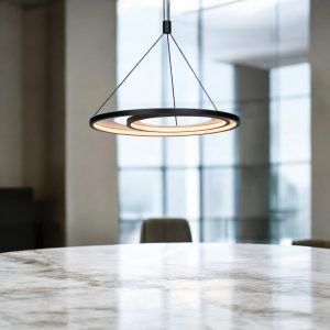 Lampara LED colgante Naomi black con luz cálida 45W