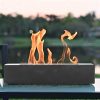 Chimenea de mesa rectangular de cemento negro
