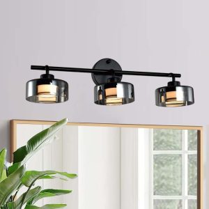 Lámpara LED de pared Burlin black/smoke con luz cálida 13W