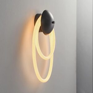 Lámpara led de pared Loop black con luz cálida