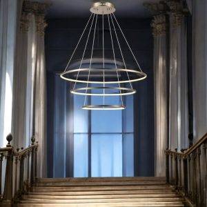 Lámpara LED colgante Darcy gold con luz cálida 45W