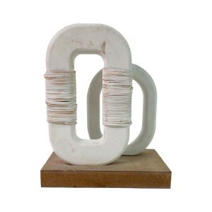 Adorno decorativo Whisper II color blanco con madera 30cm