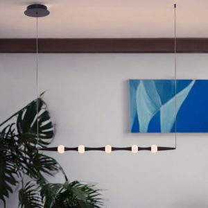 Lámpara led colgante horizontal Gleb 100 con luz cálida