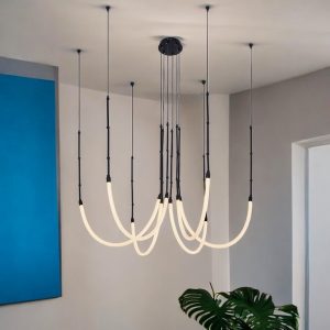 Lámpara LED colgante Medusa 160 black con luz cálida 72W