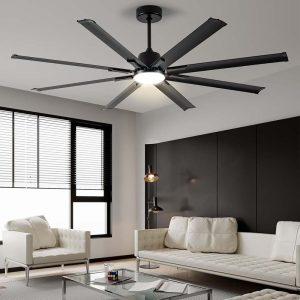 Ventilador de techo Oasis 84" negro c/control y led 3CCT
