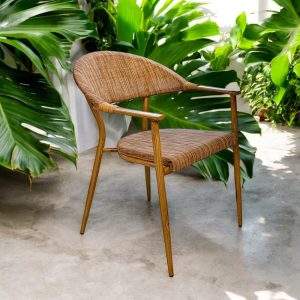 Silla de exterior con brazos Magnus de aluminio y textil