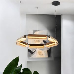 Lámpara LED colgante Gianna de vidrio ambar luz cálida 40W