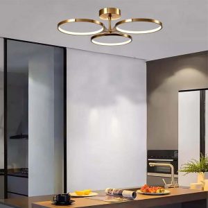 Lámpara LED de tumbado Finn gold con luz cálida 30W