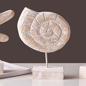 Adorno caracola de mar blanco washed 12x31cm