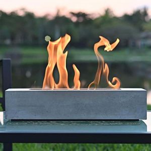 Chimenea de mesa rectangular de cemento gris