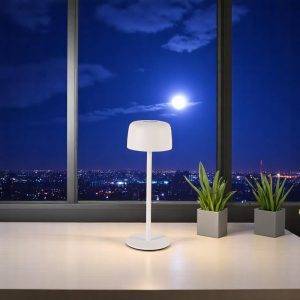 Lámpara recargable led touch Vico blanca con luz cálida IP44