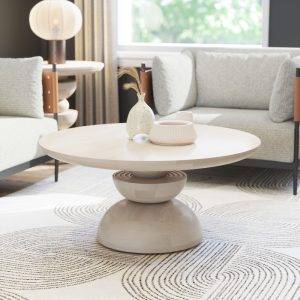 mesa de centro de madera natural