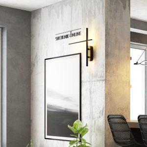 Lámpara LED de pared Nebula black con luz cálida 22W