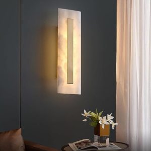 Aplique LED de pared Lorelai gold de piedra luz cálida 6W