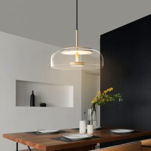 Lámpara LED colgante Aiden tulipa vidrio clear luz calida 6W