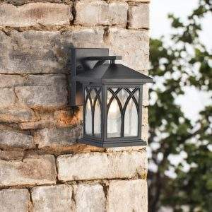 Farol de pared E27 Blaze de acero negro IP44