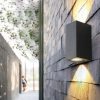 Aplique de pared 2xGU10 up&down cuadrado negro IP65