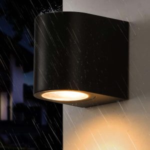 Aplique de pared GU10 negro IP65