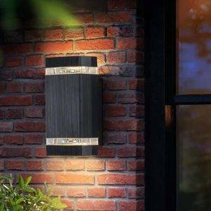 Aplique de pared 2xGU10 Lines negro IP44