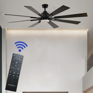 Ventilador de tumbado Gaia 80" negro con control remoto