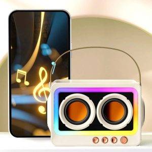 Mini Parlante Bluetooth portátil recargable con luz RGB
