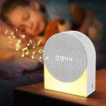 Reloj despertador digital 4 en 1 + máquina de ruido blanco + altavoz Bluetooth + luz nocturna, lámpara de noche con despertador