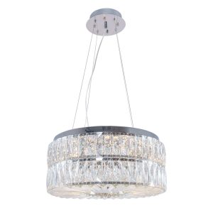 Lámpara LED colgante Alay cromada cristal luz cálida 48W