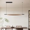 Lámpara LED colgante Kanoa black/walnut luz calida 12W