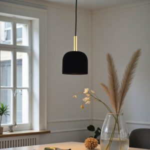 Lámpara colgante E27 Antoine de velvet negro