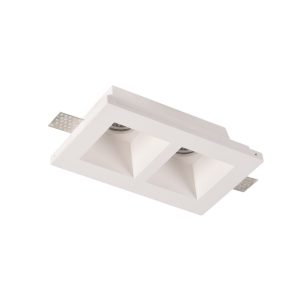 Ojo de buey 2xGU10 empotrable de gypsum blanco