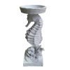 Portavela Caballito de Mar blanco 10x26cm