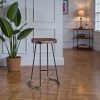 Taburete asiento de madera