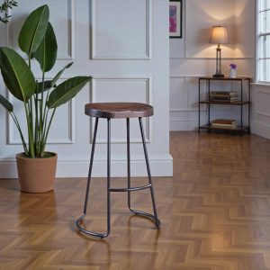 Taburete asiento de madera