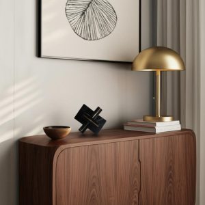 Adorno Cubix de mármol negro/brass 13cm