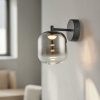 Aplique de pared LED Lissy negro vidrio smoke degradado