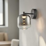 Aplique de pared LED Lissy negro vidrio smoke degradado